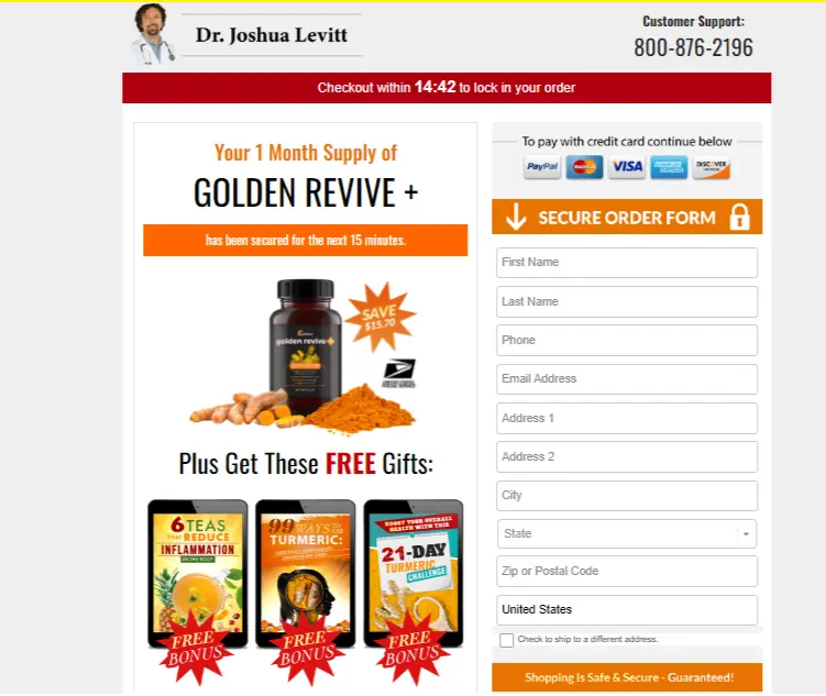 Golden Revive Plus Order Page